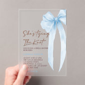 ブルーボウタイイングザノットブライダルシャワー アクリル招待状 (インサイチュ (ポータブル))