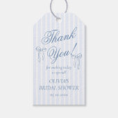 ブルーボウタイイングザノットブライダルシャワー ギフトタグ (正面)