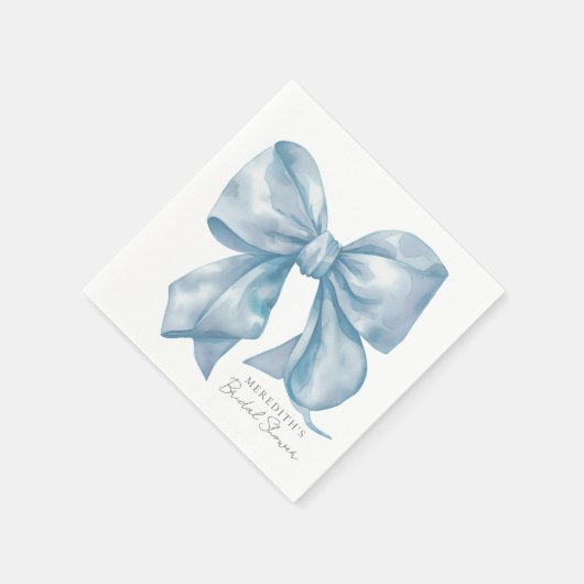 ブルーボウタイイングザノットブライダルシャワー スタンダードカクテルナプキン (角)