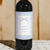 ブルーボウタイイングザノットブライダルシャワー ワインラベル