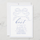 ブルーボウタイイングザノットブライダルシャワー 招待状 (正面)