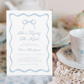 ブルーボウタイイングザノットブライダルシャワー 招待状