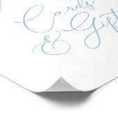 ブルーボウタイボーイベビーシャワーカードとギフトサイン ポスター (角)