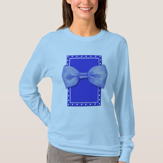 ブルーボウタイレディースTシャツ Tシャツ (正面)
