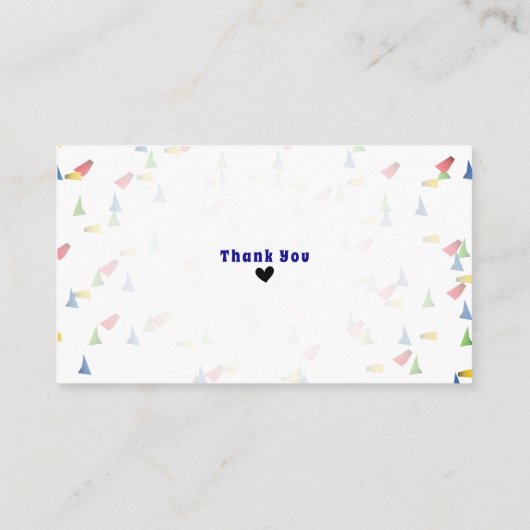 ブルーボウタイ男の赤ちゃんシャワーおむつラッフルカード エンクロージャーカード (裏面)