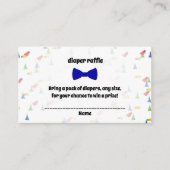 ブルーボウタイ男の赤ちゃんシャワーおむつラッフルカード エンクロージャーカード (正面)
