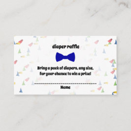 ブルーボウタイ男の赤ちゃんシャワーおむつラッフルカード エンクロージャーカード