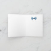 ブルーボウタイ赤ちゃんシャワーありがとうフォトカード サンキューカード (内部)