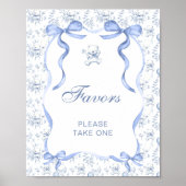 ブルーボウトイレベビーバビーブシャワーの好意 ポスター (正面)