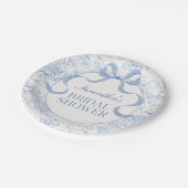 ブルーボウトワールフローラブライダルシャワー紙プレート ペーパープレート (アングル)