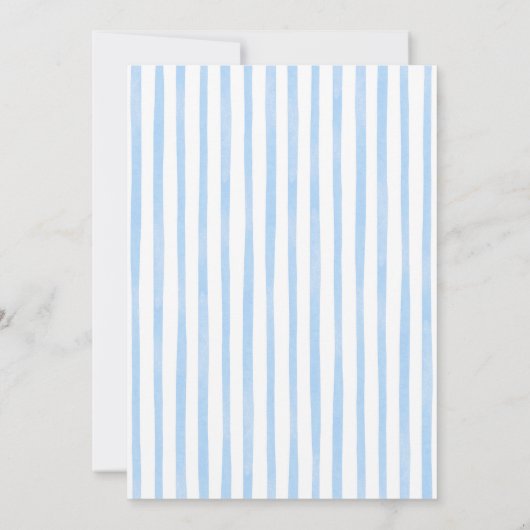 ブルーボウハンドドードルアフタヌーンティーブライダルシャワー 招待状 (裏面)