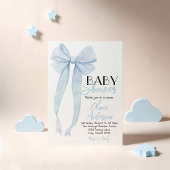ブルーボウハンド引きボーイコケット赤ちゃんシャワー 招待状