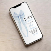 ブルーボウハンド引きボーイコケット赤ちゃんシャワー 招待状