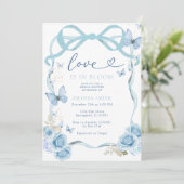 ブルーボウバタフライラブイン開花ブライダルシャワー 招待状 (スタンド正面)