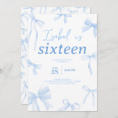 ブルーボウバースデー 招待状 (正面/裏面)