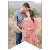 ブルーボウパーソナライズされたベビーシャワー写真バナー バンティングフラッグ (第2の旗)