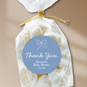 ブルーボウパーソナライズされたリボン赤ちゃんシャワー特典 ラウンドシール