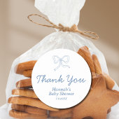 ブルーボウパーソナライズされたリボン赤ちゃんシャワー特典 ラウンドシール