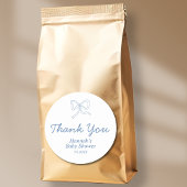 ブルーボウパーソナライズされたリボン赤ちゃんシャワー特典 ラウンドシール