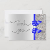 ブルーボウフェイクシルバーシーキンズ、ありがとう結婚ズ サンキューカード (正面)