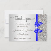 ブルーボウフェイクシルバーシーキンズ、ありがとう結婚ズ サンキューカード (裏面)