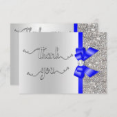 ブルーボウフェイクシルバーシーキンズ、ありがとう結婚ズ サンキューカード (正面/裏面)