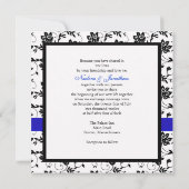 ブルーボウフラワーウェディング招待状 招待状 (裏面)