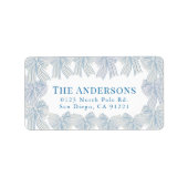 ブルーボウフレームホリデイ差出人住所 ラベル (正面)