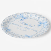 ブルーボウフローラブライダルシャワー ペーパープレート (アングル)