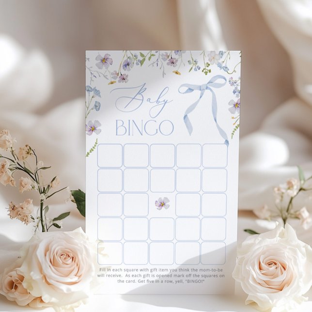 ブルーボウフローラベビービンゴベビーシャワーゲーム (クリエイターアップロード済み)