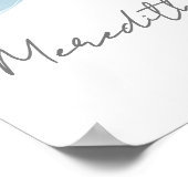 ブルーボウブライダルシャワーウェルカムサイン ポスター (角)