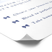 ブルーボウブライダルシャワーテーブル記号 ポスター (角)