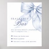 ブルーボウブライダルシャワーテーブル記号 ポスター (正面)