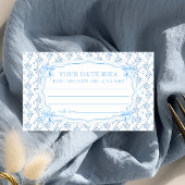 ブルーボウブライダルシャワーデイトナイトアイディア エンクロージャーカード