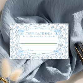 ブルーボウブライダルシャワーデイトナイトアイディア エンクロージャーカード