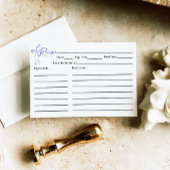 ブルーボウブライダルシャワーレシピカード エンクロージャーカード