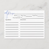ブルーボウブライダルシャワーレシピカード エンクロージャーカード (正面)