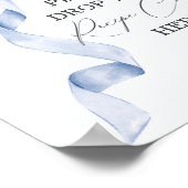 ブルーボウブライダルシャワー共有レシピカードサイン ポスター (角)