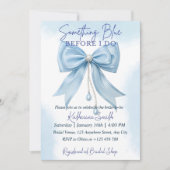 ブルーボウブライダルシャワー招待テンプレートソーム 招待状 (正面)