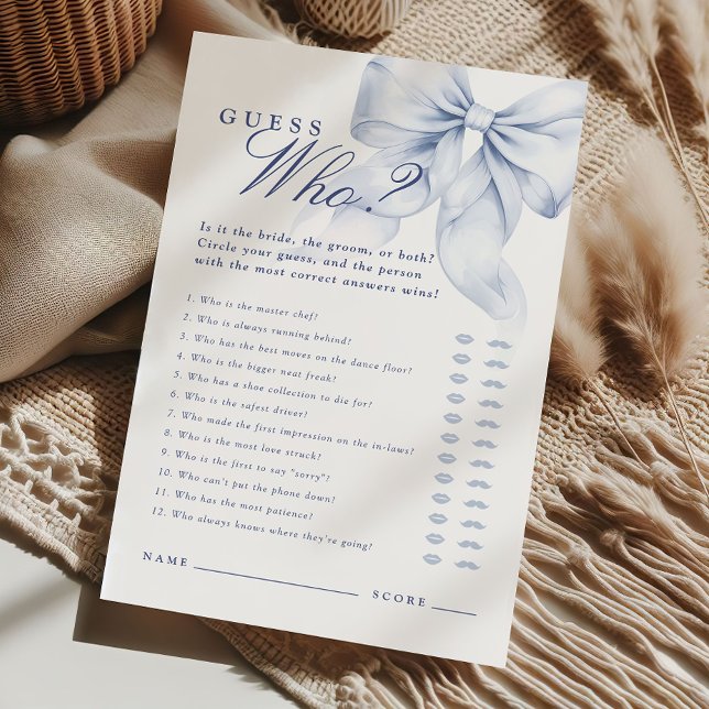 ブルーボウブライダルシャワー推測誰がゲームを言った (クリエイターアップロード済み)