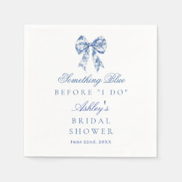 ブルーボウブライダルシャワー、私が行う前に何か青 スタンダードカクテルナプキン