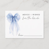 ブルーボウブライドブライダルシャワーアドバイスアンドウィッシュ エンクロージャーカード (正面)