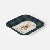 ブルーボウプレッピー テディベア 1歳の誕生日 ペーパープレート (傾斜あり)