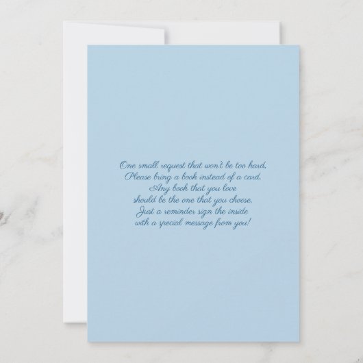 ブルーボウベイビーシャワーボーイ招待状 招待状 (裏面)