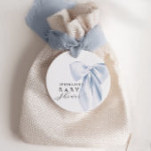 ブルーボウベイビーシャワーラウンドメッセージカード フェイバータグ