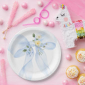 ブルーボウベビーの開花ワイルドフラワーベビーシャワー ペーパープレート (パーティー)