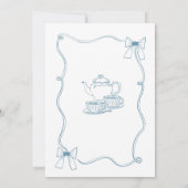 ブルーボウベビーはブルースティーブランチ赤ちゃんシャワー 招待状 (裏面)