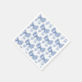 ブルーボウベビーまたはブライダルシャワー、バースデーパーティー スタンダードカクテルナプキン (角)