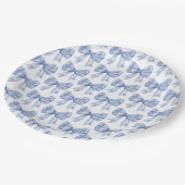 ブルーボウベビーまたはブライダルシャワー、バースデーパーティー ペーパープレート (アングル)