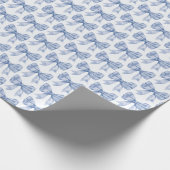 ブルーボウベビーまたはブライダルシャワー、バースデーパーティー ラッピングペーパー (角)